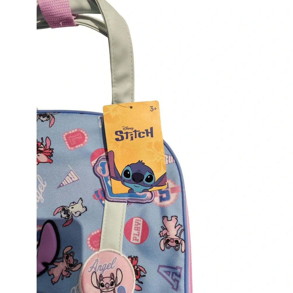 Disney Lilo & Stitch 17 Inch Travel Backpack Light Blue Pink Angel